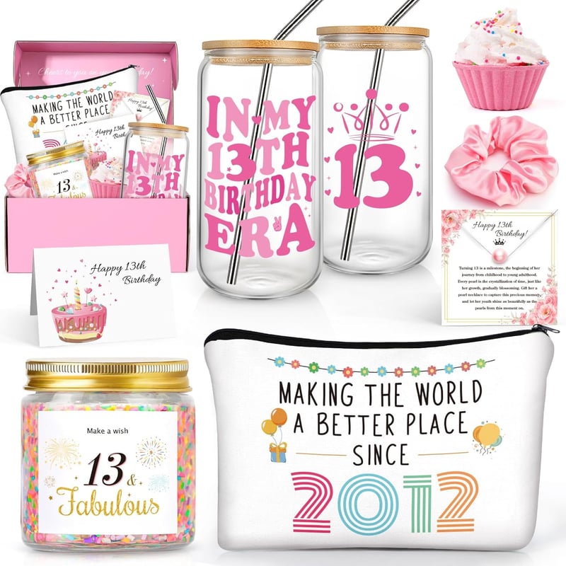 13th Birthday Gift Set for Girls with 13 Unique Presents