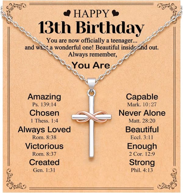 Happy 13th Birthday Necklace Gift for Girls