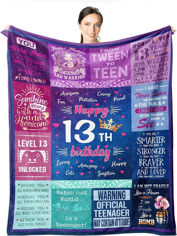 13th Birthday Blanket Gift for Girls - 60