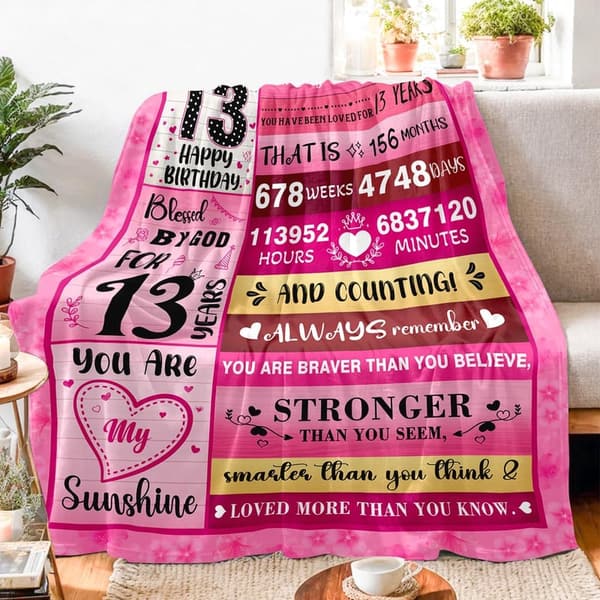13th Birthday Gift - Cozy Blanket for Teen Girls 50
