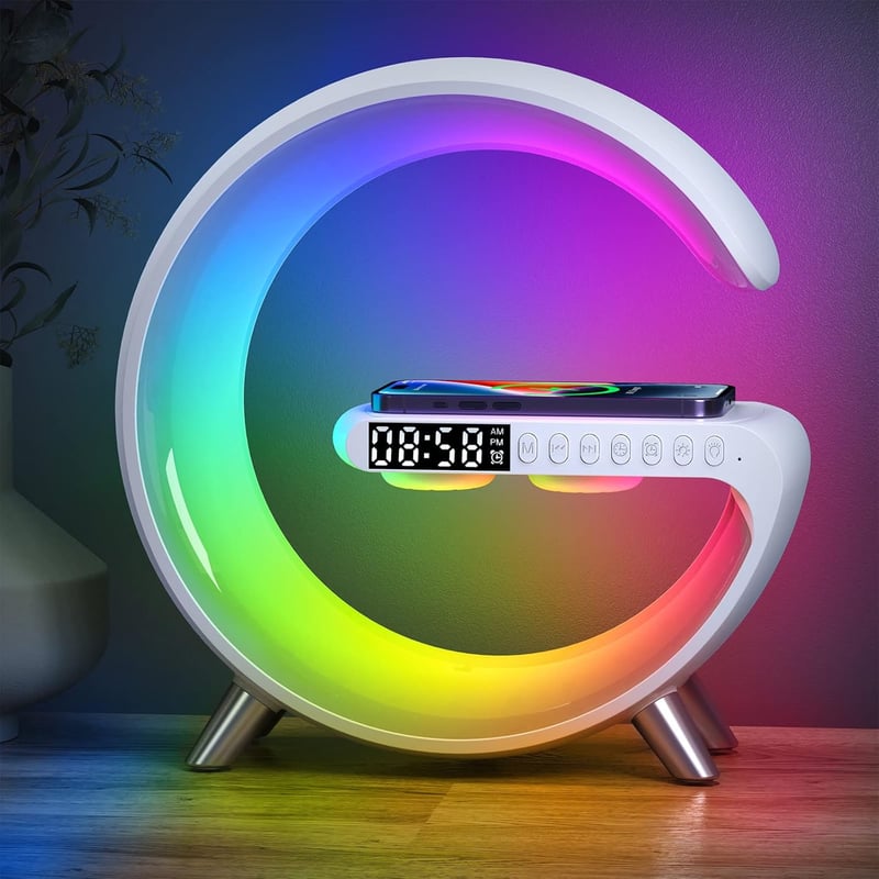 Multifunctional LED Wireless Charger Table Lamp with Bluetooth Audio