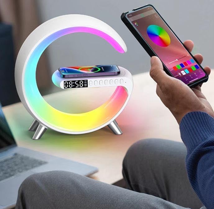 Multifunctional LED Wireless Charger Table Lamp with Bluetooth Audio