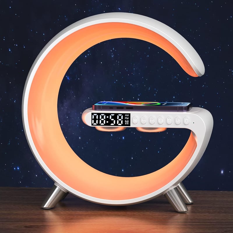 Multifunctional LED Wireless Charger Table Lamp with Bluetooth Audio