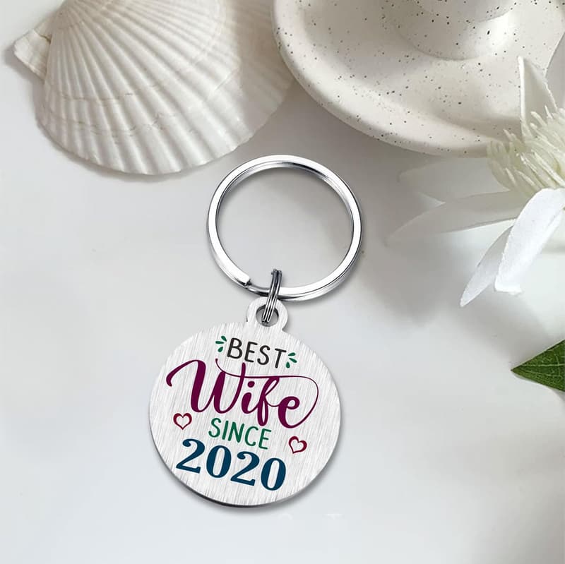 5th Anniversary Keychain Gift for Couples