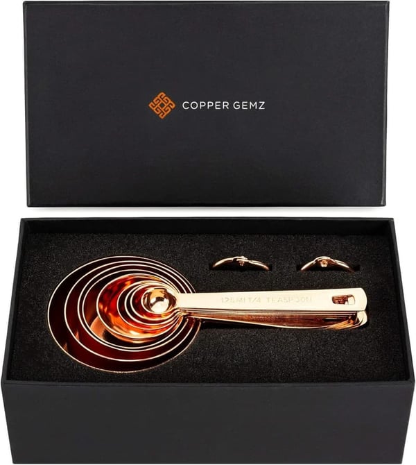 7th Anniversary Copper Measuring Cups & Spoons Set - Gift Pack