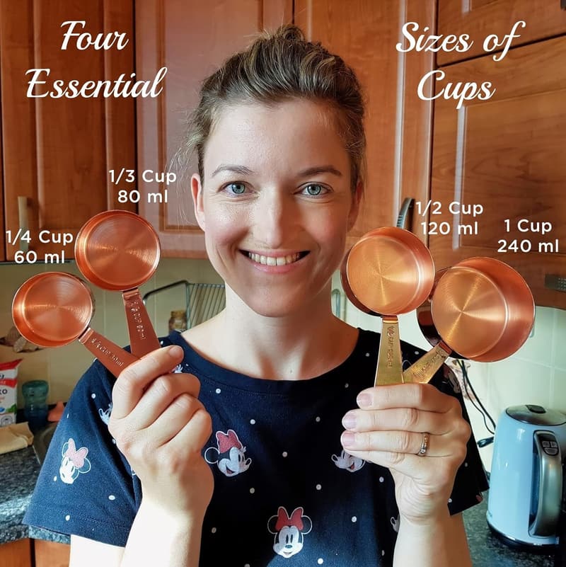 7th Anniversary Copper Measuring Cups & Spoons Set - Gift Pack