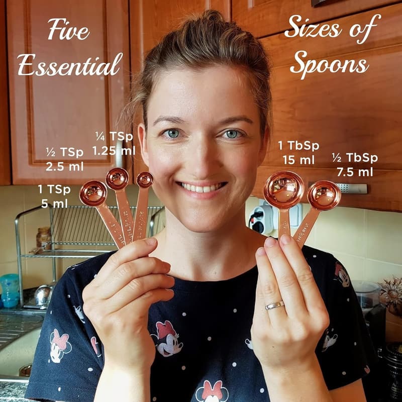 7th Anniversary Copper Measuring Cups & Spoons Set - Gift Pack