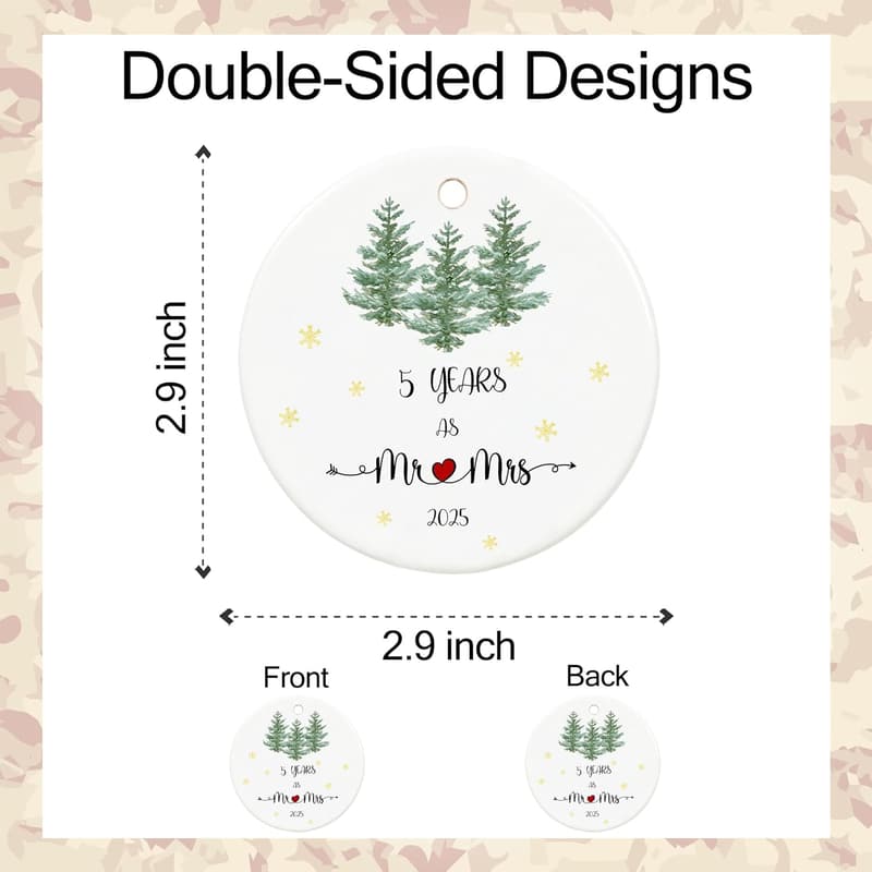 5th Anniversary Ceramic Keepsake for Couples - 2.9