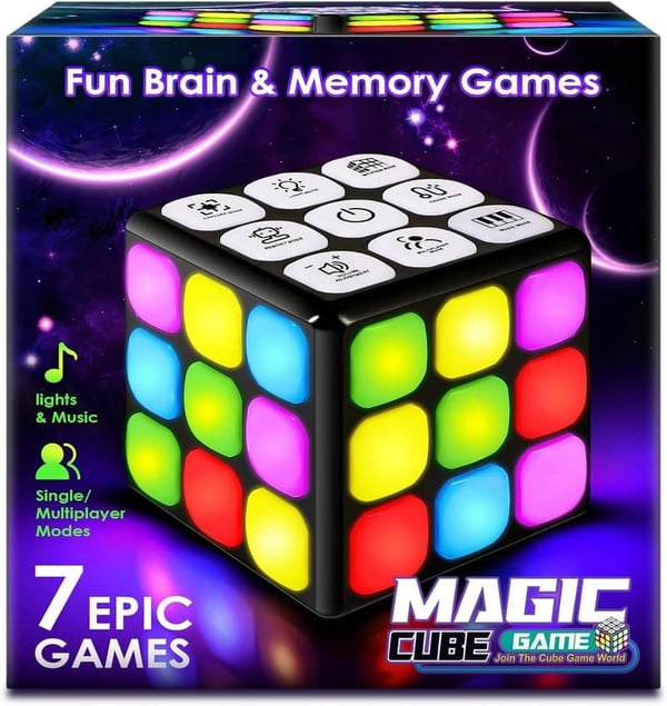 Handheld Memory Game Cube - Sensory Toy for Kids 6-12+