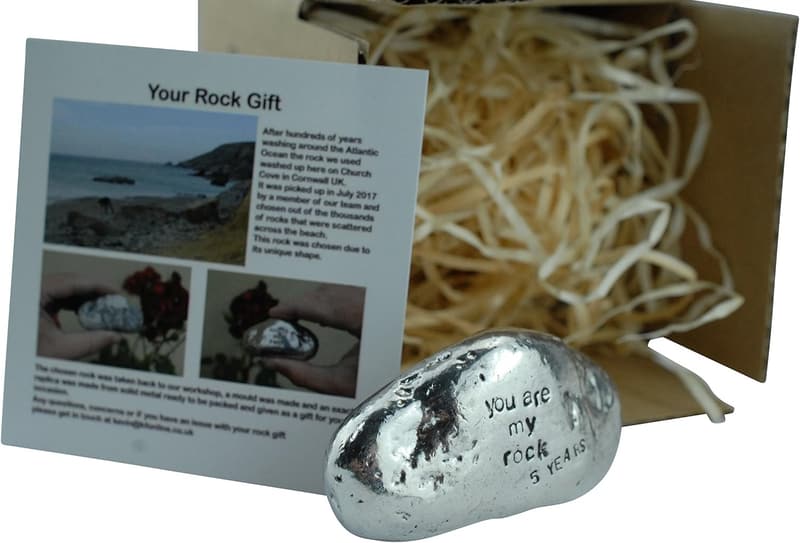 5th Anniversary Solid Metal Rock Gift for Couples