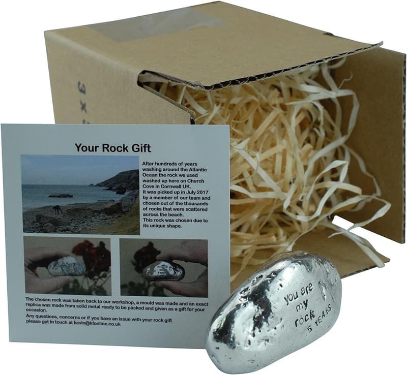5th Anniversary Solid Metal Rock Gift for Couples