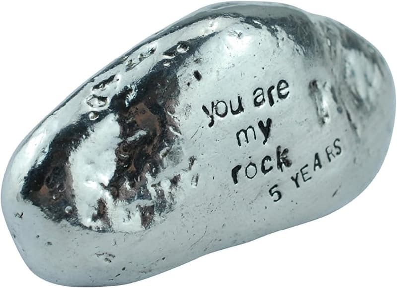 5th Anniversary Solid Metal Rock Gift for Couples
