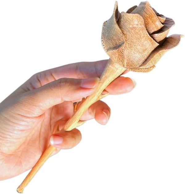 5th Anniversary Wooden Rose Gift for Couples