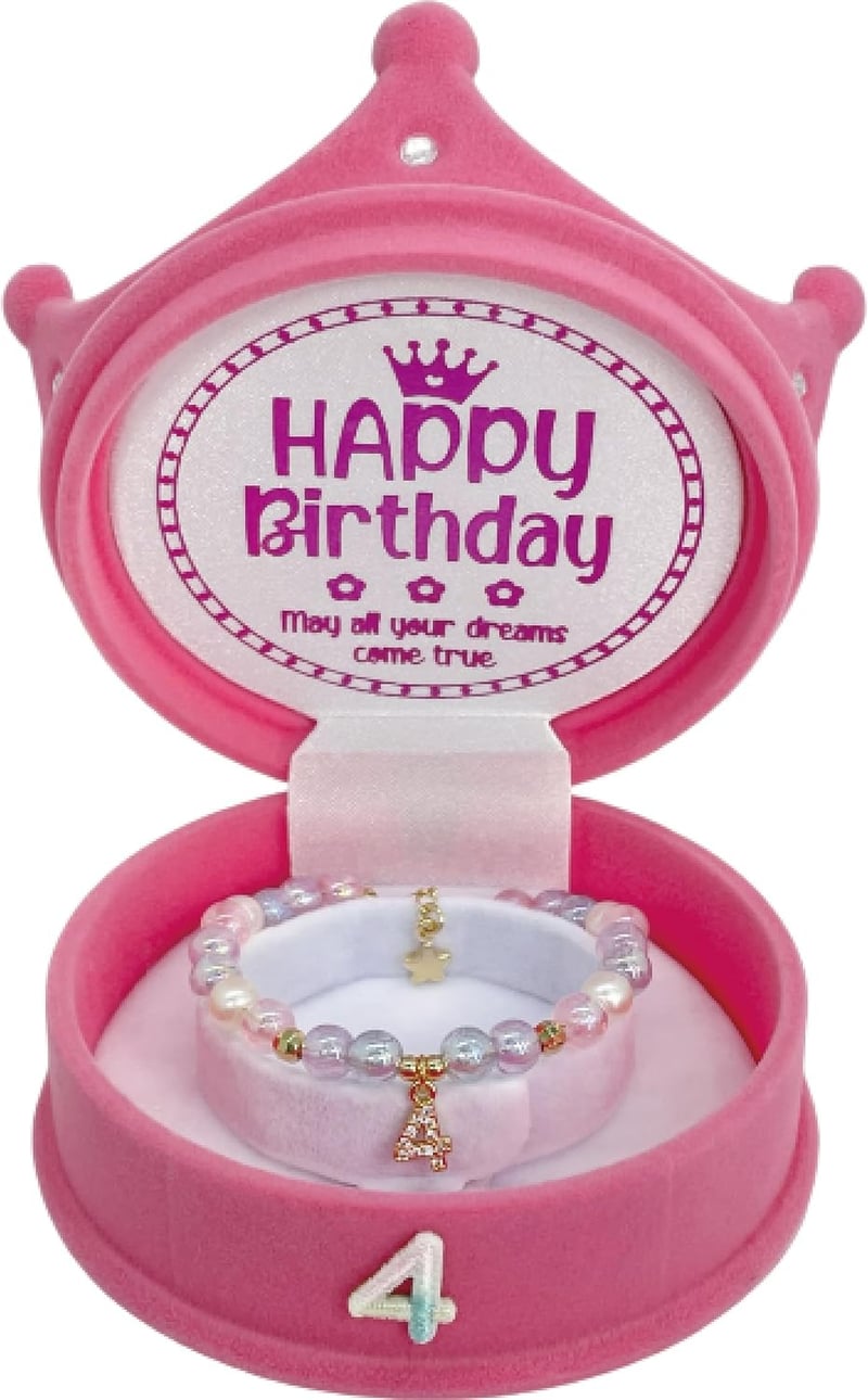 4th Birthday Bracelet Gift for Girls - Princess Jewelry