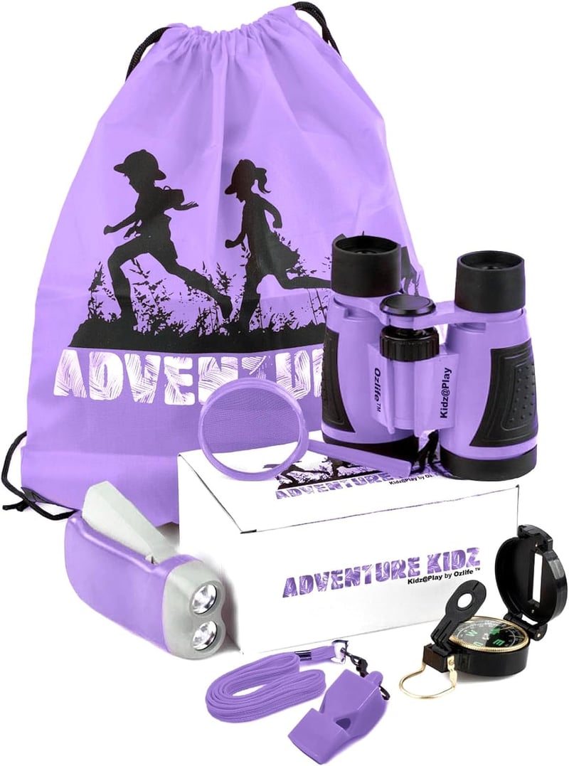 Outdoor Exploration Kit for Kids - Binoculars, Flashlight, Backpack