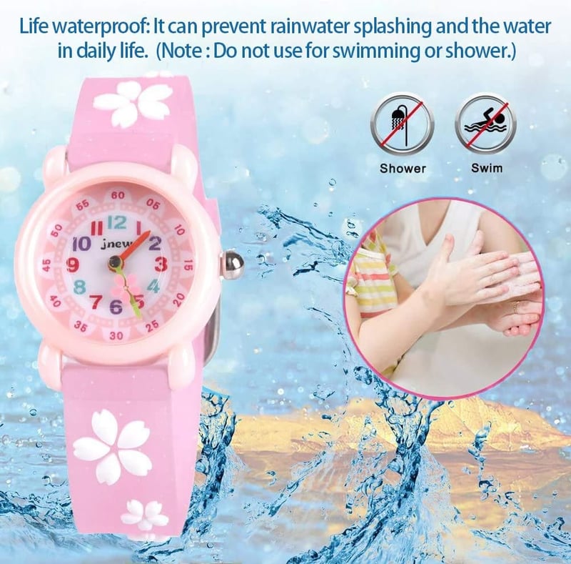 3D Cartoon Waterproof Watch for Girls Ages 3-8