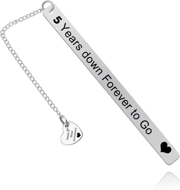 5th Wedding Anniversary Personalized Bookmark for Couples