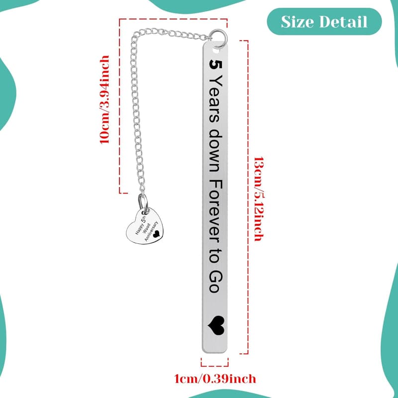 5th Wedding Anniversary Personalized Bookmark for Couples