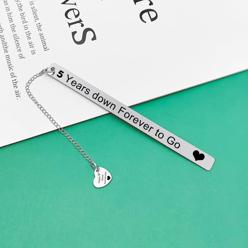 5th Wedding Anniversary Personalized Bookmark for Couples