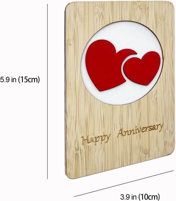 5th Anniversary Handmade Wooden Card