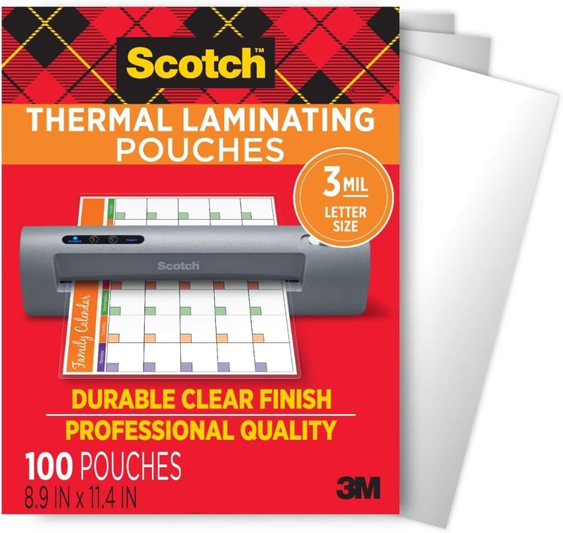 Thermal Laminating Pouches – Letter Size, 100-Pack, 8.9 x 11.4 Inches