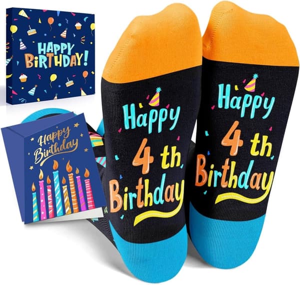 Birthday Gift Box - Fun Socks for Kids Age 3-12