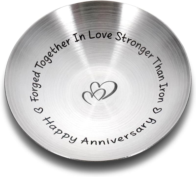 6th Anniversary Iron Ring Holder Jewelry Dish for Couples