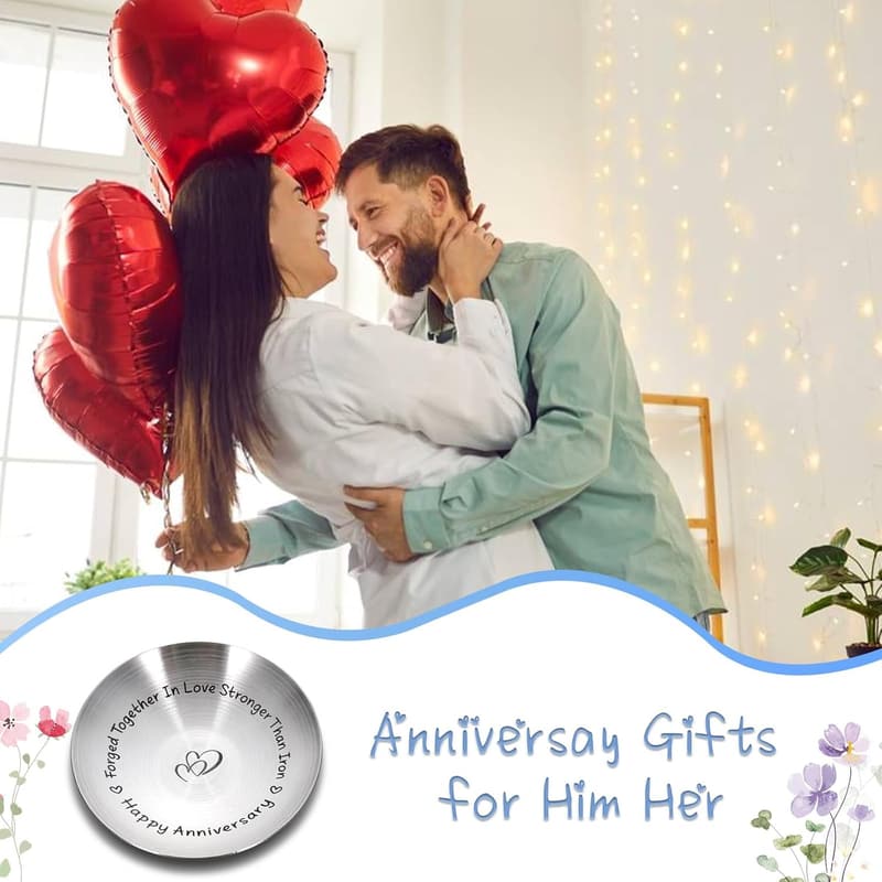 6th Anniversary Iron Ring Holder Jewelry Dish for Couples