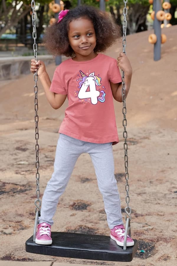 4th Birthday Unicorn Shirt for Toddler Girls