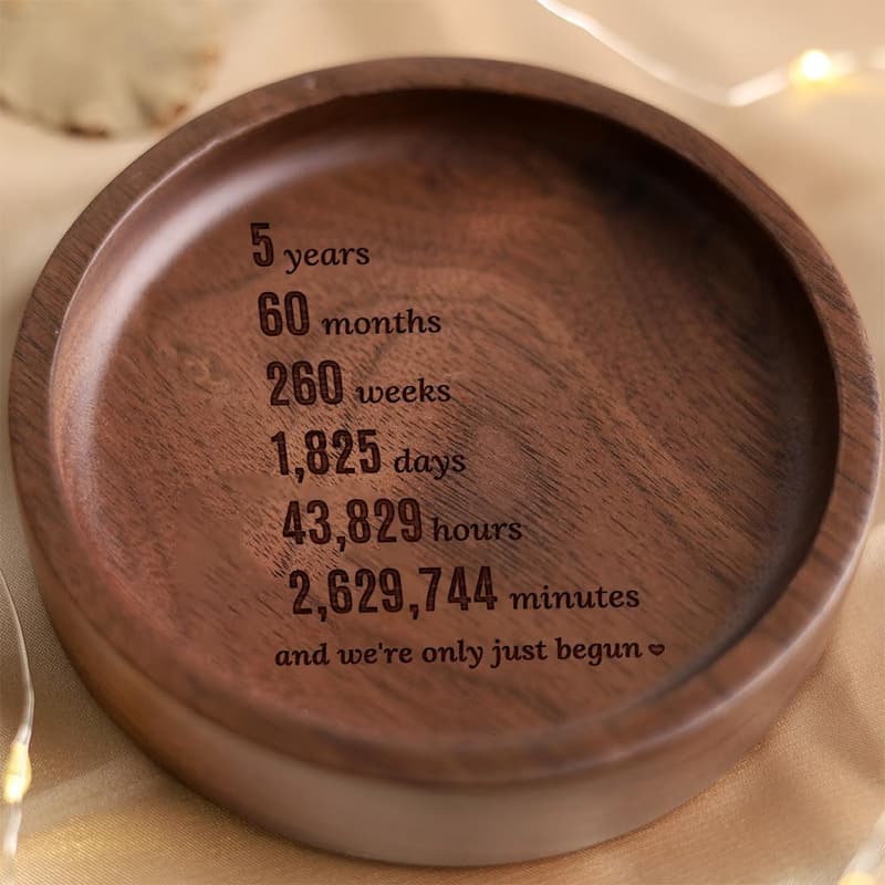 5th Anniversary Wooden Ring Tray for Women