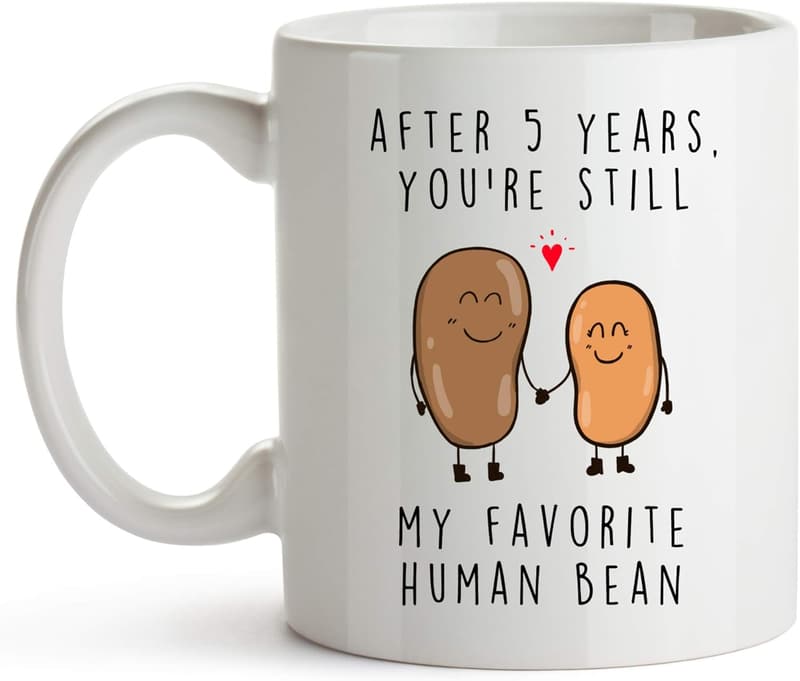 5th Anniversary Funny Coffee Mug for Couples, 11 oz