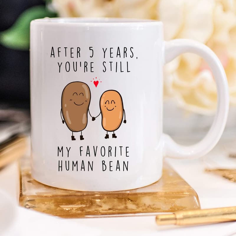 5th Anniversary Funny Coffee Mug for Couples, 11 oz