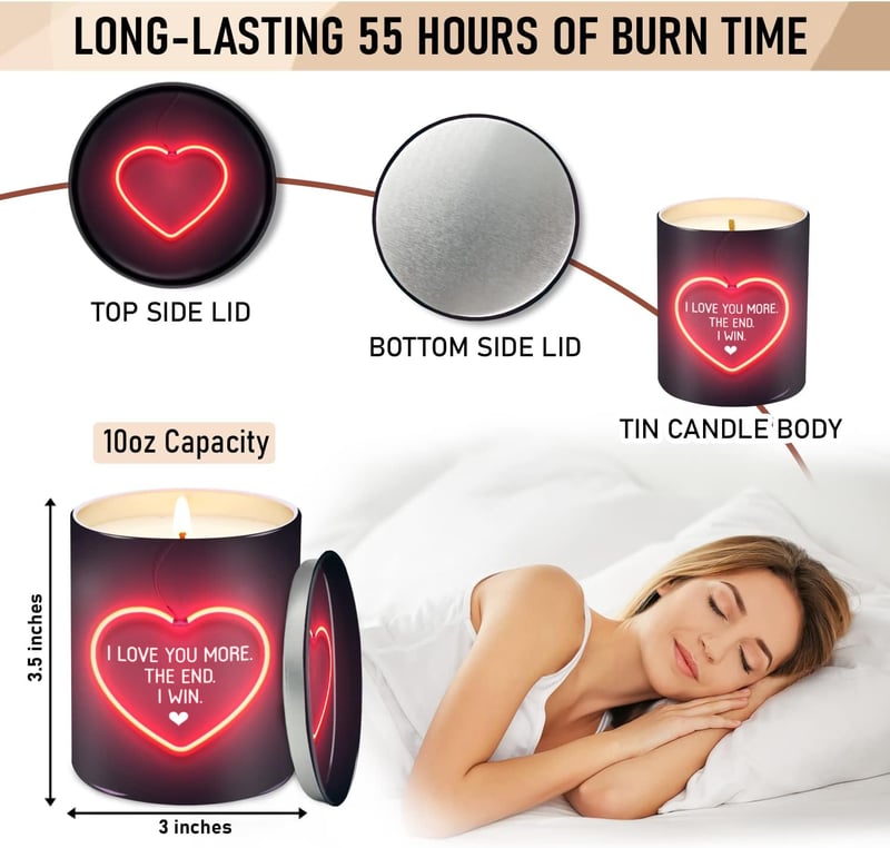 I Love You Candle Gift for Couples - 10 oz Vanilla Lavender