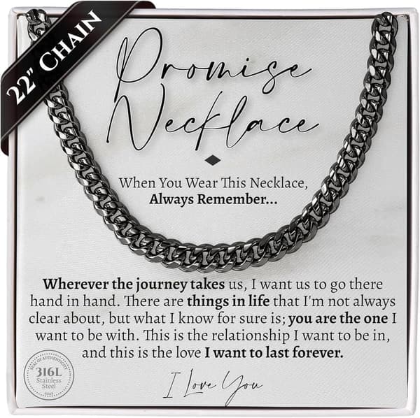 Cuban Chain Necklace for Him - 7mm Thick Birthday Gift