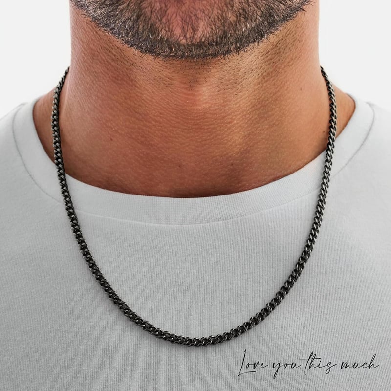Cuban Chain Necklace for Him - 7mm Thick Birthday Gift