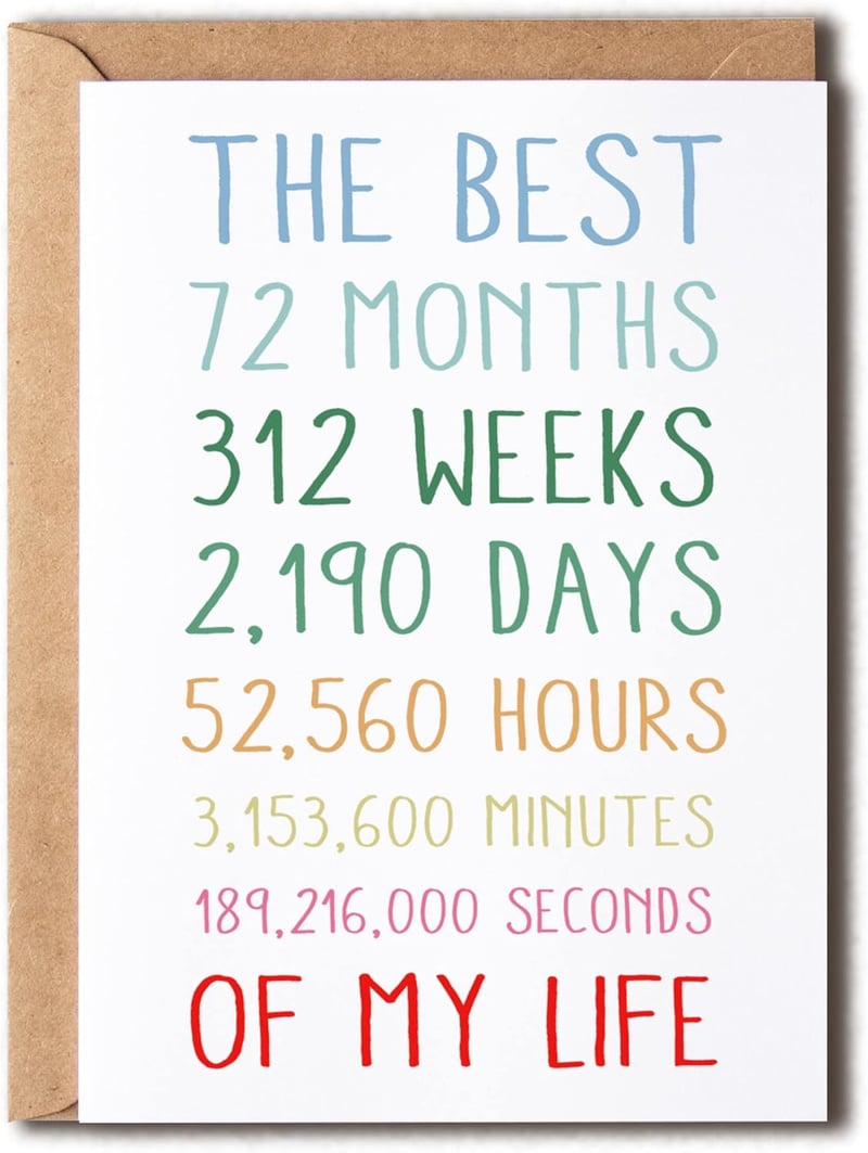 6th Anniversary Card for Couples -
