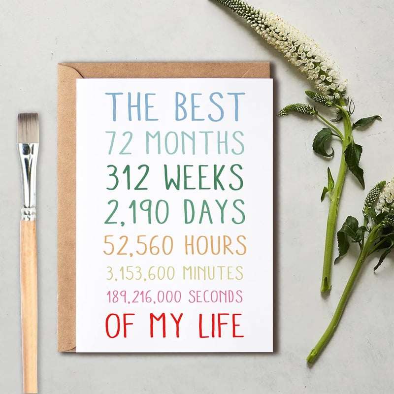 6th Anniversary Card for Couples - 