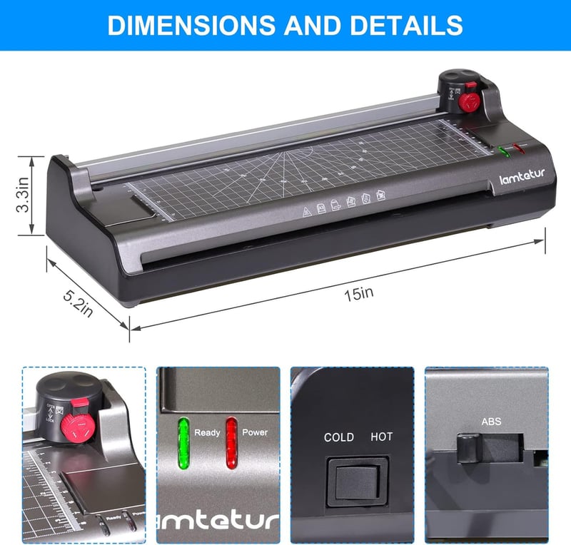 7-in-1 Thermal Laminator Machine with 70 Sheets and Cutter