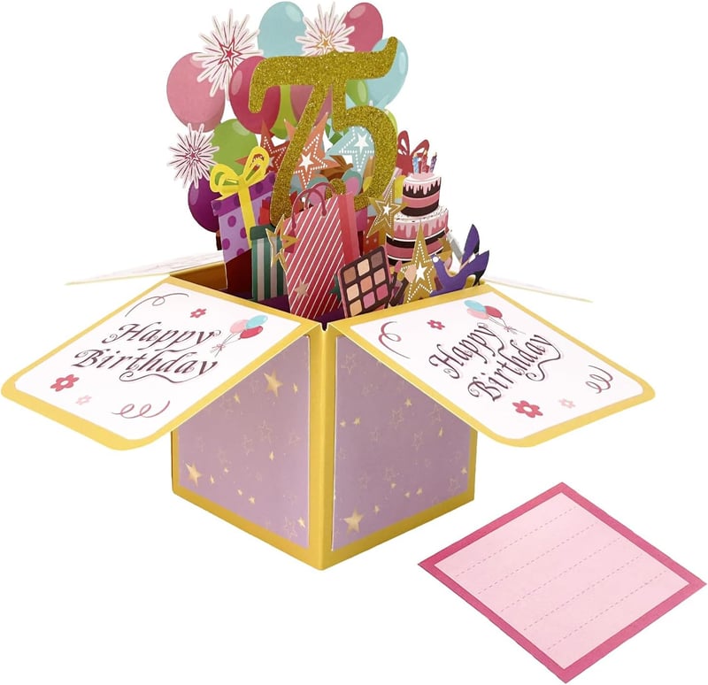 75th Birthday Pop-Up Card for Grandparents and Couples