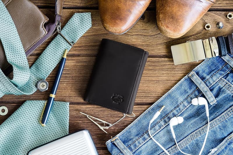 Men's RFID Blocking Trifold Leather Wallet
