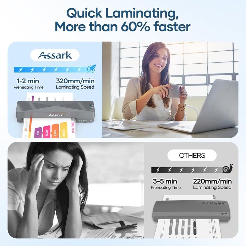9-Inch A4 Thermal Laminator Kit with 9 Sheets & Trimmer
