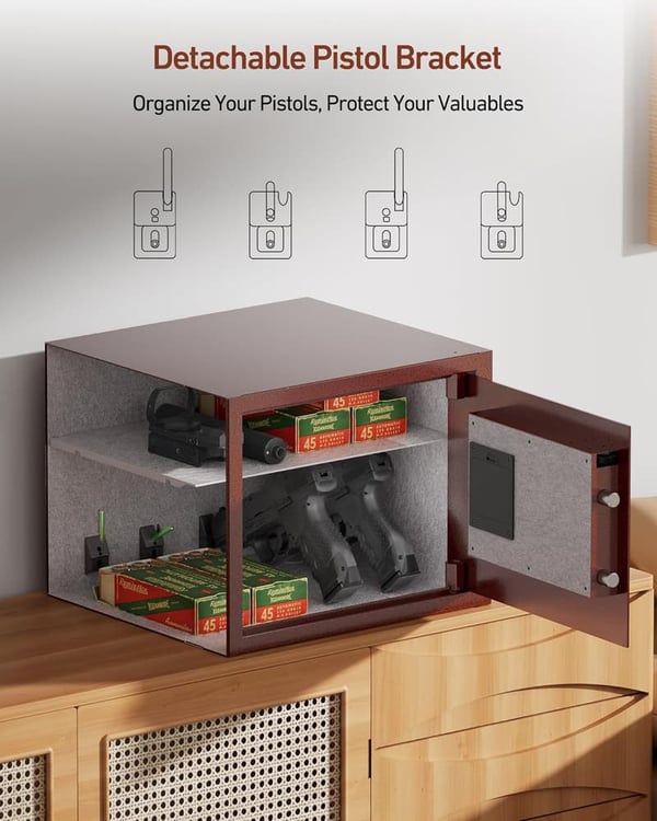 Biometric Gun Safe for Multiple Pistols with Quick Access