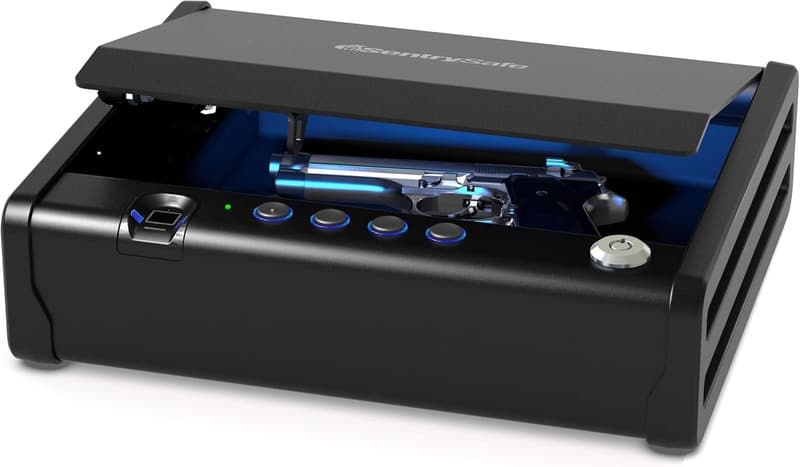 Biometric Handgun Safe with Interior Light and Bolt Down Kit