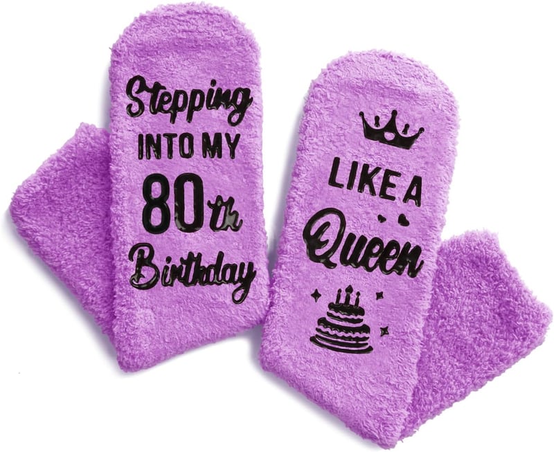 80th Birthday Socks for Women - Fun Gifts for Seniors