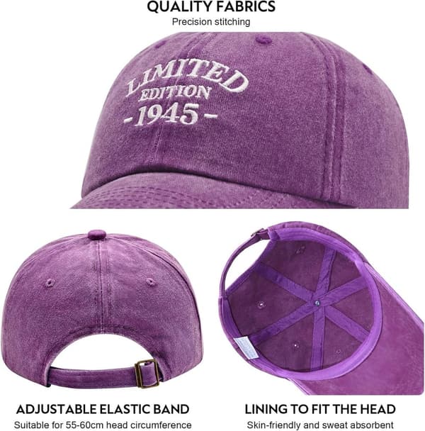 80th Birthday Adjustable Embroidered Baseball Cap for All