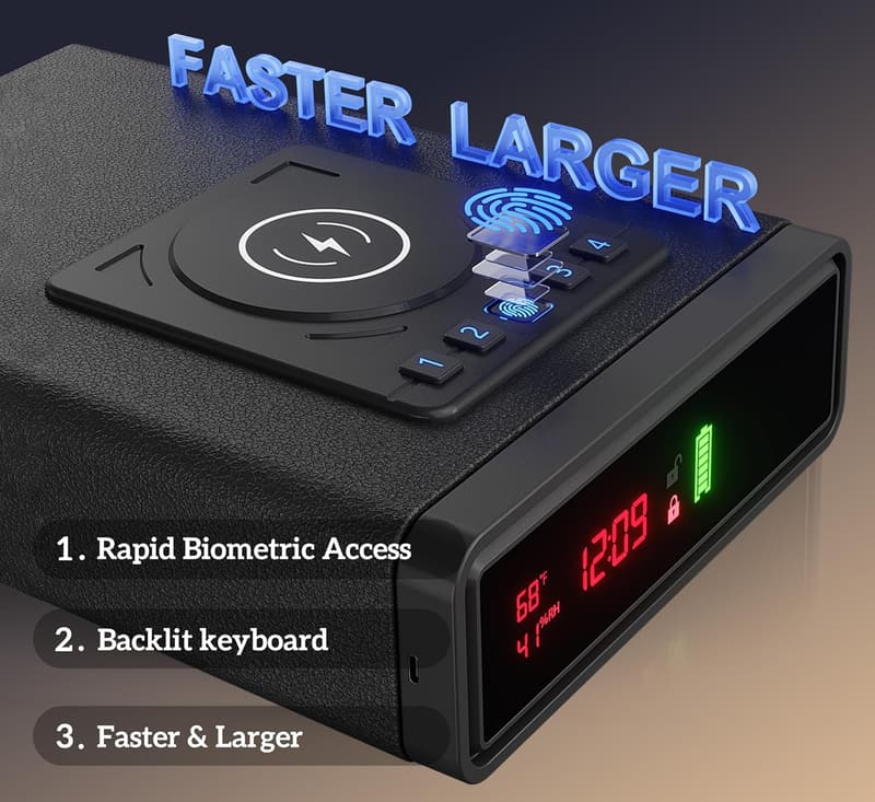 Fingerprint-Enabled Biometric Gun Safe for Pistols