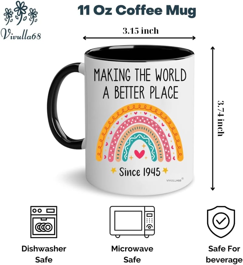 80th Birthday Coffee Mug Gift for Men & Women, 11oz