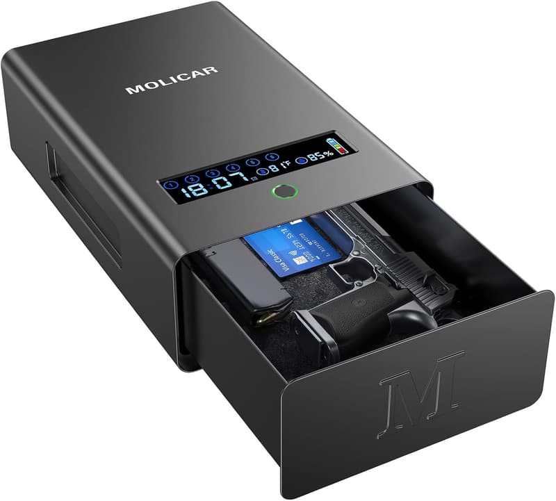 Biometric Handgun Safe with Touchscreen Keypad and LCD Display