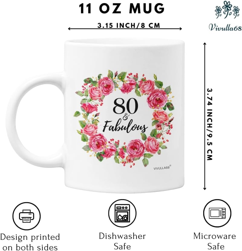 80th Birthday Coffee Mug - Funny Gift for Men & Women