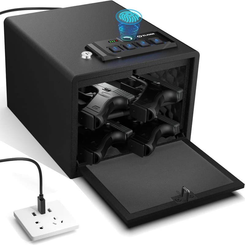 Quick-Access Biometric Handgun Safe for Home & Office